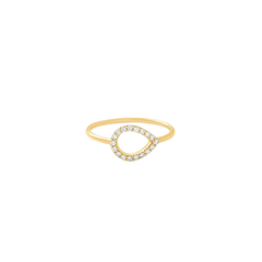 Teardrop Pavé Diamantový Prsten|Materiál:18k žluté zlato