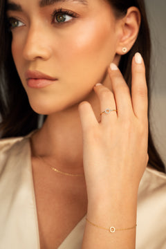 Open Circle Diamantový Prsten|Materiál:18k žluté zlato