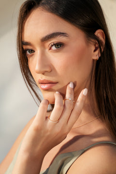 Fleur Open Diamantový Prsten|Materiál:18k růžové zlato