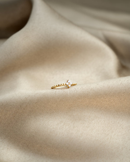 Fleur Diamantový Prsten|Materiál:18k žluté zlato