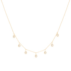 Dangling Pear Diamantový Náhrdelník|Materiál:18k žluté zlato