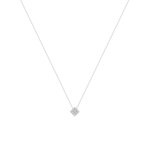 Dazzling Pavé Diamantový Náhrdelník|Materiál:18k bílé zlato