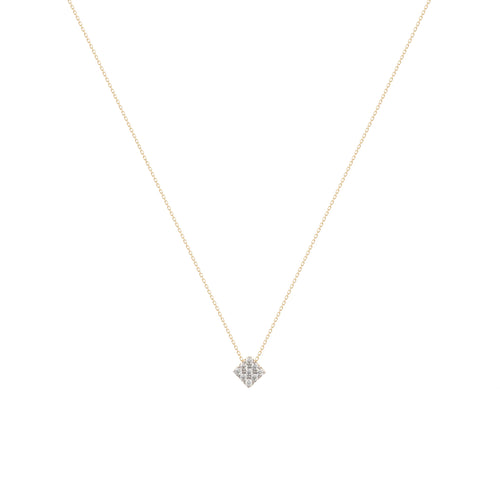 Dazzling Pavé Diamantový Náhrdelník|Materiál:18k žluté zlato