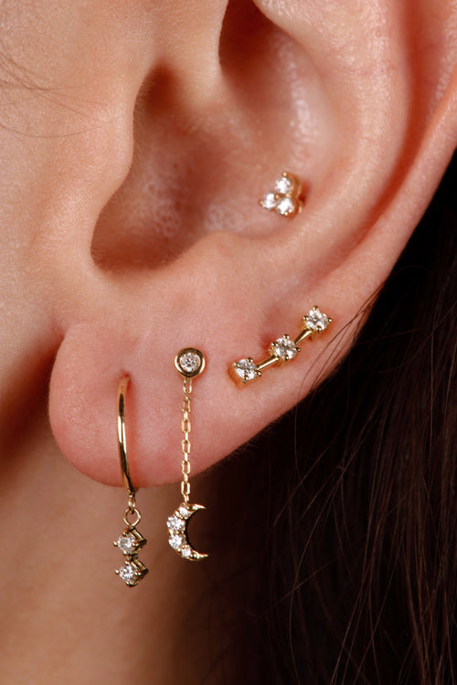 Pixie Semi Hoop Diamantové Náušnice|Materiál:18k žluté zlato