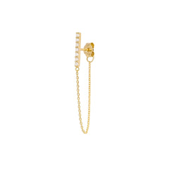 Front to Back Diamantová Náušnice|Materiál:18k žluté zlato