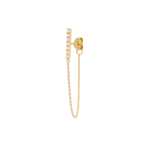 Front to Back Diamantová Náušnice|Materiál:18k žluté zlato
