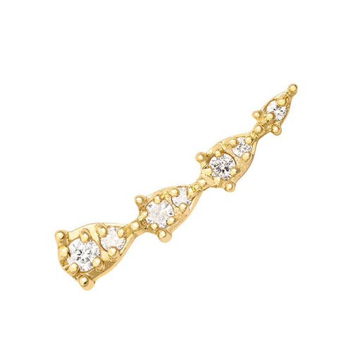 Dewdrop Climber Diamantová Náušnice|Materiál:18k žluté zlato