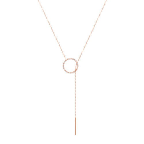 Lariat Diamntový Náhrdelník|Materiál:18k růžové zlato