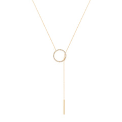 Lariat Diamntový Náhrdelník|Materiál:18k žluté zlato