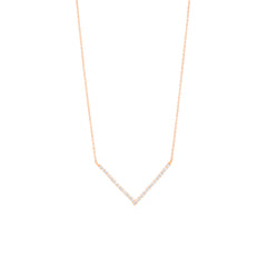 V Line Diamantový Náhrdelník|Materiál:18k růžové zlato