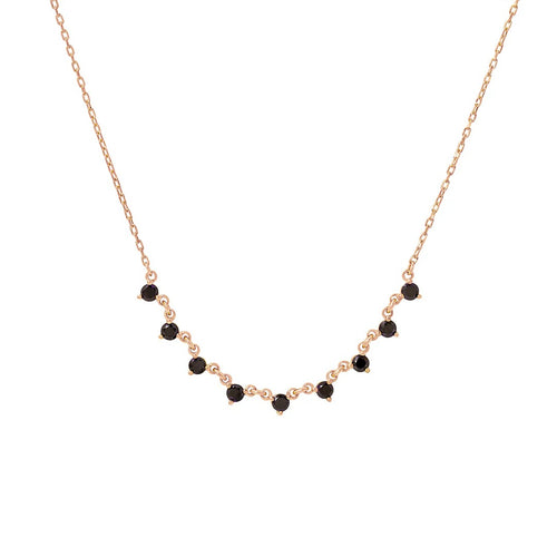 Drizzle Noir Diamantový Náhrdelník|Materiál:18k růžové zlato