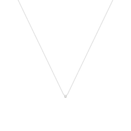 Dot Náhrdelník s Diamantem|Materiál:18k bílé zlato