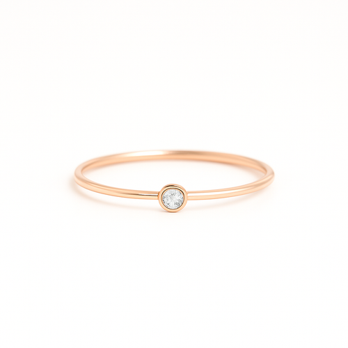Dot Fine Prsten s Diamantem|Materiál:18k růžové zlato