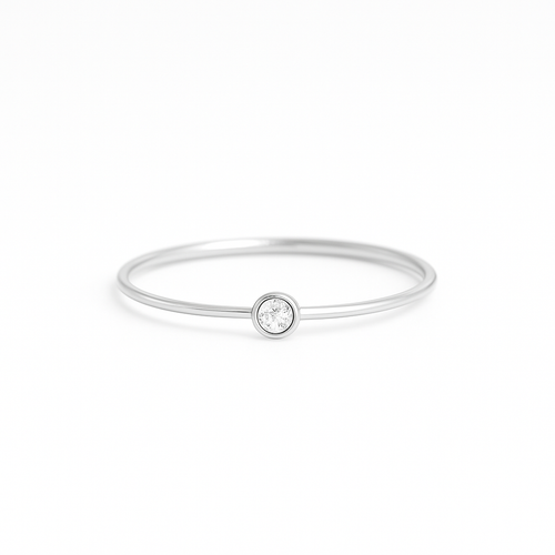 Dot Fine Prsten s Diamantem|Materiál:18k bílé zlato