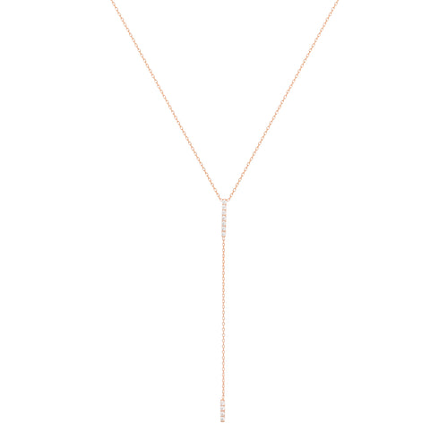 Double Bar Diamantový Náhrdelník|Materiál:18k růžové zlato 