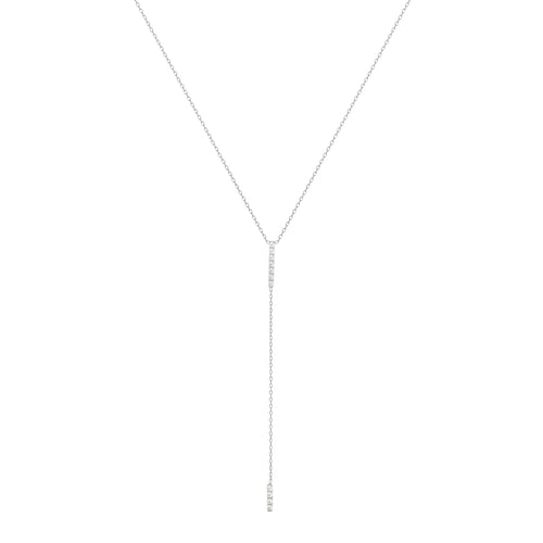 Double Bar Diamantový Náhrdelník|Materiál:18k bílé zlato