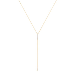 Double Bar Diamantový Náhrdelník|Materiál:18k žluté zlato