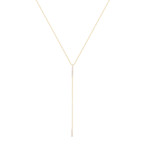 Double Bar Diamantový Náhrdelník|Materiál:18k žluté zlato