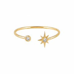 Follow the North Star Diamantový Prsten|Materiál:18k žluté zlato