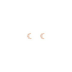 Half Moon Diamantové Náušnice|Materiál:18k růžové zlato
