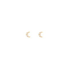 Half Moon Diamantové Náušnice|Materiál:18k žluté zlato