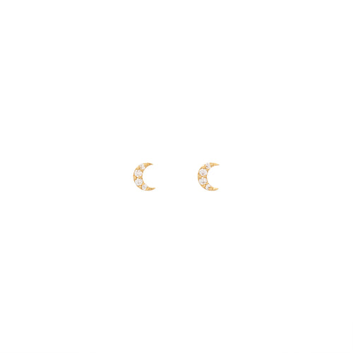 Half Moon Diamantové Náušnice|Materiál:18k žluté zlato