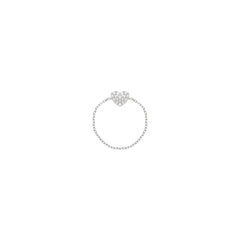 Heart Chain Diamantový Prsten|Materiál:18k bílé zlato