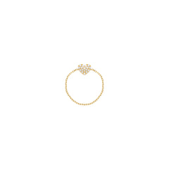 Heart Chain Diamantový Prsten|Materiál:18k žluté zlato