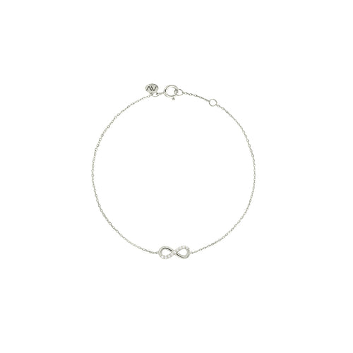 Infinity Diamantový Náramek|Materiál:18k bílé zlato