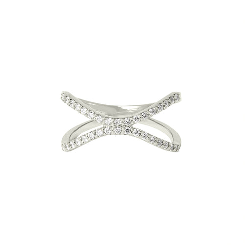 X Diamantový Prsten|Materiál:18k bílé zlato