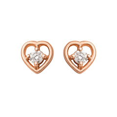 Lil Heart Náušnice s DIamantem|Materiál:18k růžové zlato