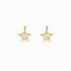 Lil Star Náušnice s Diamantem|Materiál:18k žluté zlato