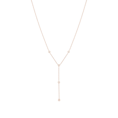 Mini Diamonds Y Náhrdelník|Materiál:18k růžové zlato