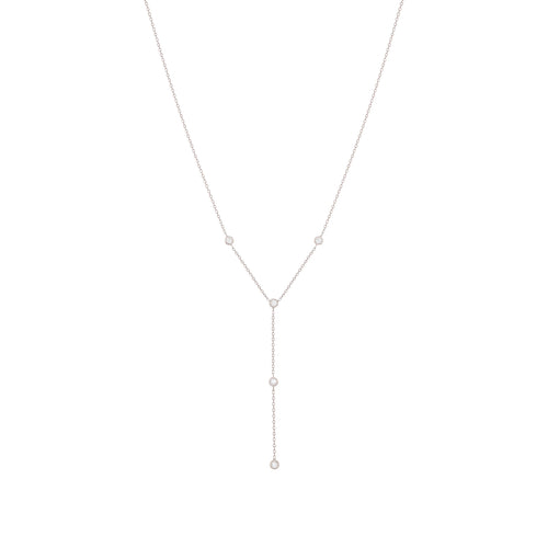 Mini Diamonds Y Náhrdelník|Materiál:18k bílé zlato