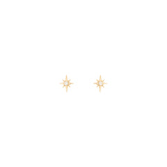 North Star Náušnice s DIamantem|Materiál:18k žluté zlato