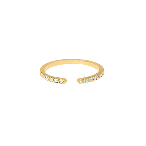 Open Pavé Diamantový Prsten|Materiál:18k žluté zlato