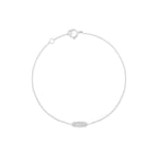 Oval Pavé Diamantový Náramek|Materiál:18k bílé zlato