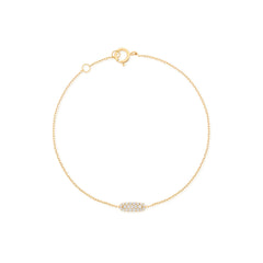 Oval Pavé Diamantový Náramek|Materiál:18k žluté zlato