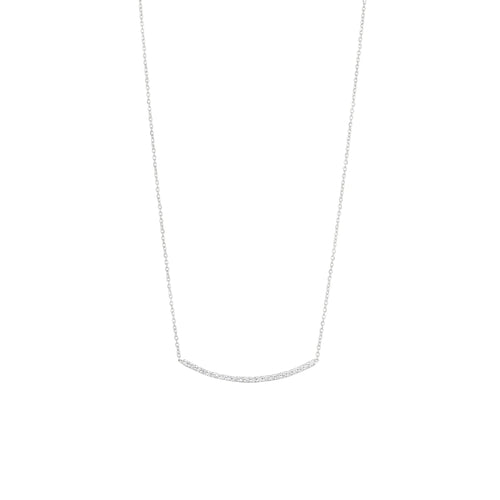 Pavé Curve Diamantový Náhrdelník|Materiál:18k bílé zlato