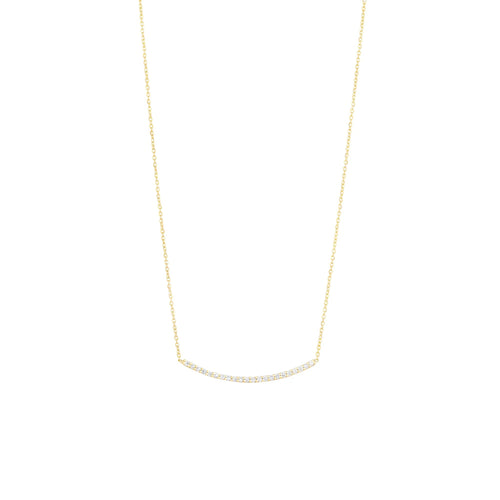 Pavé Curve Diamantový Náhrdelník|Materiál:18k žluté zlato