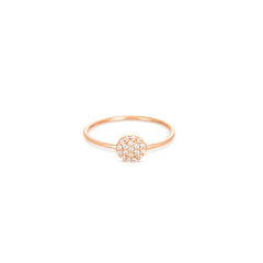 Pavé Circle Diamantový Prsten|Materiál:18k růžové zlato