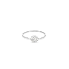 Pavé Circle Diamantový Prsten|Materiál:18k bílé zlato