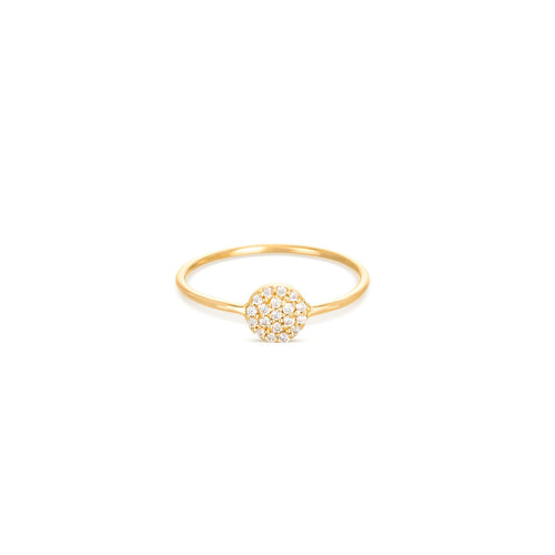Pavé Circle Diamantový Prsten|Materiál:18k žluté zlato