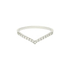 V Pavé Diamantový Prsten|Materiál:18k bílé zlato