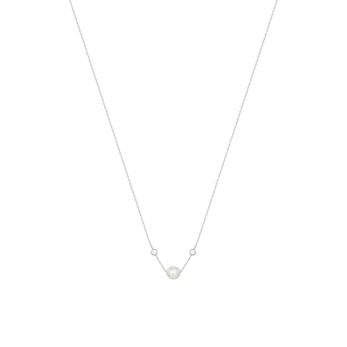 Pearl Diamantový Náhrdelník|Materiál:18k bílé zlato