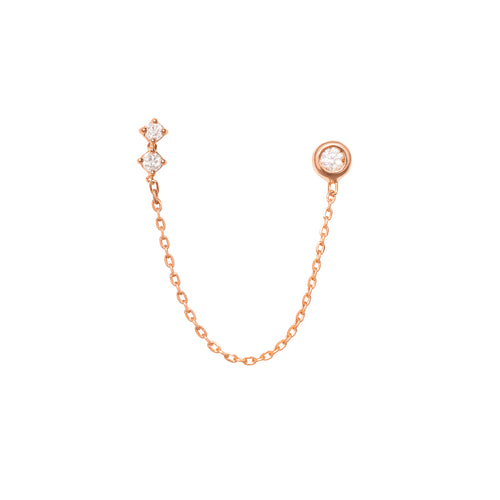 Pixie Dot Connector Diamantová Náušnice|Materiál:18k růžové zlato