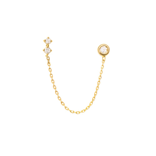 Pixie Dot Connector Diamantová Náušnice|Materiál:18k žluté zlato