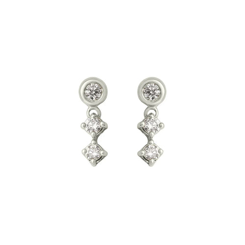 Pixie Diamantové Náušnice|Materiál:18k bílé zlato