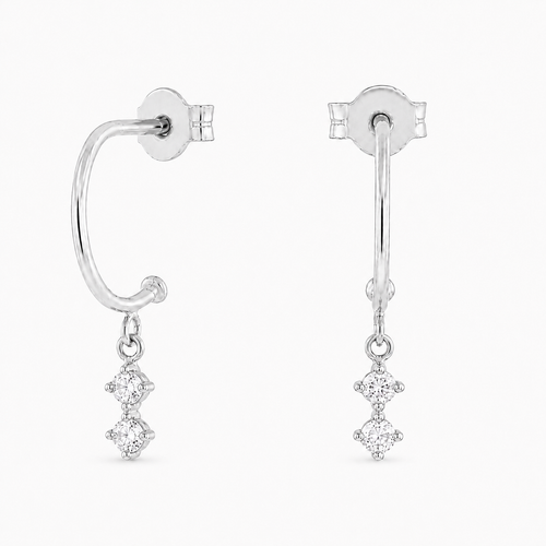 Pixie Semi Hoop Diamantové Náušnice|Materiál:18k bílé zlato
