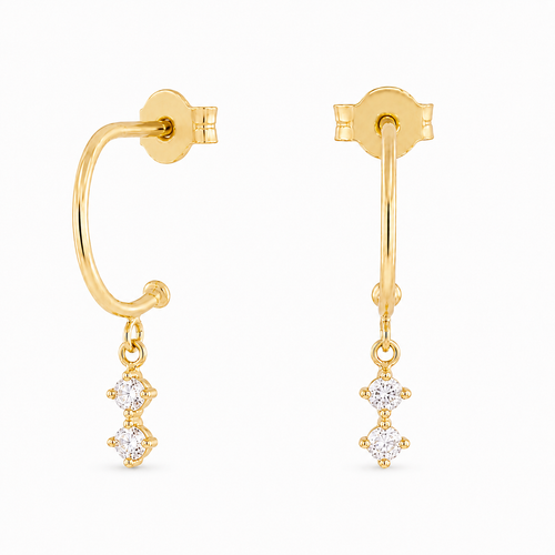 Pixie Semi Hoop Diamantové Náušnice|Materiál:18k žluté zlato